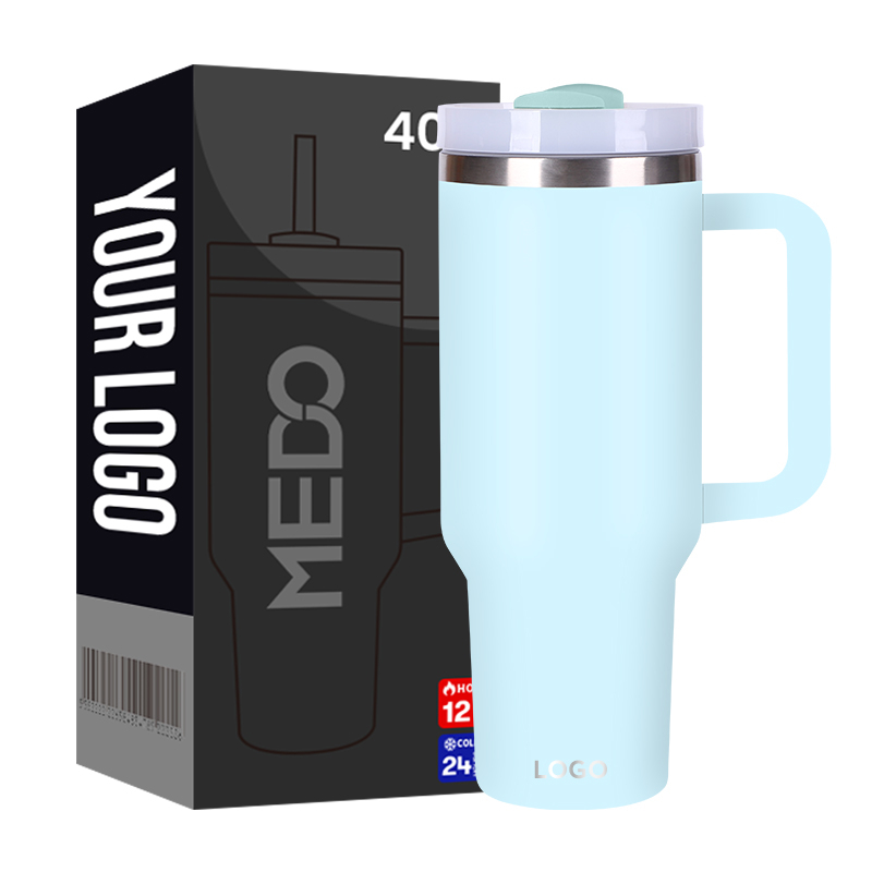 Wholesale Custom LOGO Tumbler Stainless Steel Travel Mug Coffee Tumbler Vacuum Cup 20oz 30oz 40oz Tumbler With Handle Straw
