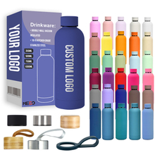 Custom Logo Wholesale Small Mouth Drink Bottles Rubber Paint Sport Cup Vacuum Flask Thermal Stainless Steel Sports Water Bottles