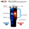 Wholesale New Stainless Steel Striped 40oz Tumblers with Handle and Straw Lid -Vacuum Insulated Tumbler for Iced Tea and Coffee