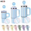 Wholesale OEM Custom Striped Stainless Steel Tumblers 20oz 30oz 40oz Vacuum Cups with Travel Sports Lids