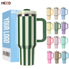 Wholesale New Stainless Steel Striped 40oz Tumblers with Handle and Straw Lid -Vacuum Insulated Tumbler for Iced Tea and Coffee