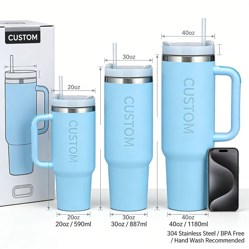 Wholesale Insulated Stainless Steel Tumbler with Handle 40oz for Car Office