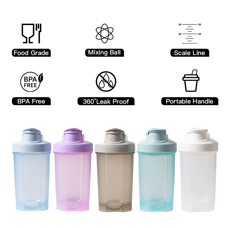 Oem&Odm Wholesale Custom logo Transparent Portable Cute BPA-Free Plastic Sport Drinking Shaker Water Bottle with Lid