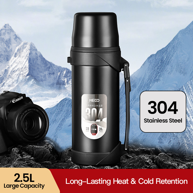 Customizable 304 Stainless Steel Vacuum Flask With Large Capacity And Double Lid Design For Outdoor Activities