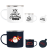 Custom Printed Wholesale 11oz 350 ml Enamel Mugs with Customized Logo Christmas DIY Enamel Cup with Handle Coffee Mugs Cups