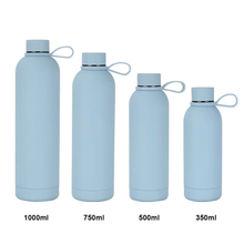 Custom Logo Wholesale Small Mouth Drink Bottles Vacuum Flask Thermal Stainless Steel Water Bottles with Lid Rope for Sports 