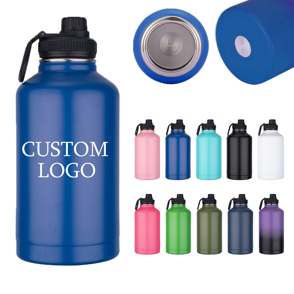 In Bulk High Quality 304 Stainless Steel Tumblers Flasks Large 64oz Vacuum Insulated Tumbler with Straw for Camping