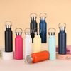 Factory Customized Bamboo Lid 500ml Double Wall Water Bottle Stainless Steel Vacuum Flask Sports Bottle with Different Lids