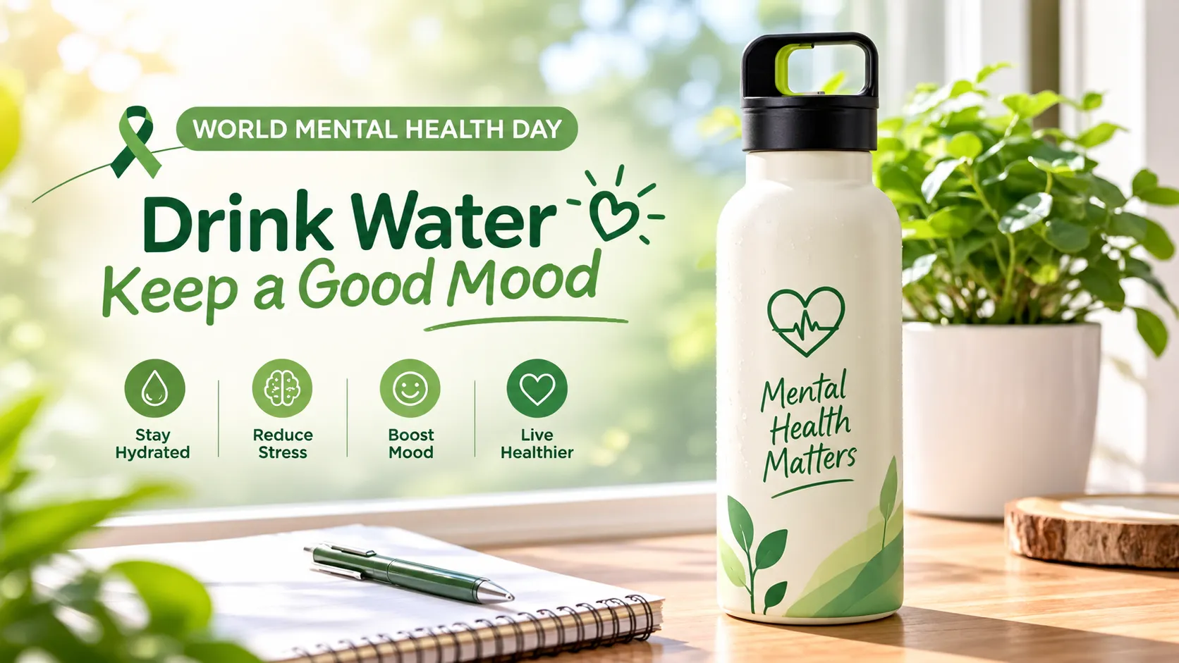 World Mental Health Day Drinking Water for a Good Mood.webp