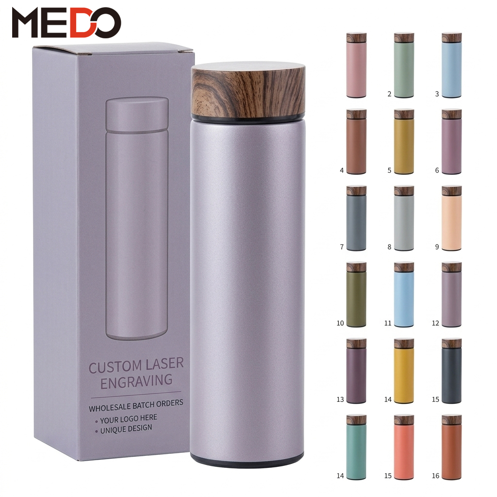 Wholesale Wooden Grain Insulated Stainless Steel Water Bottle