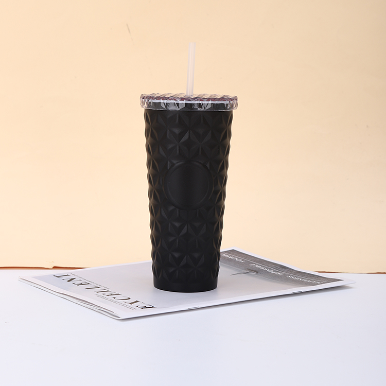 Trader Bulk Order Stainless Steel Vacuum Flask from Factory Tumbler Coffee Mug OEM Customized Packaging with Straw lid