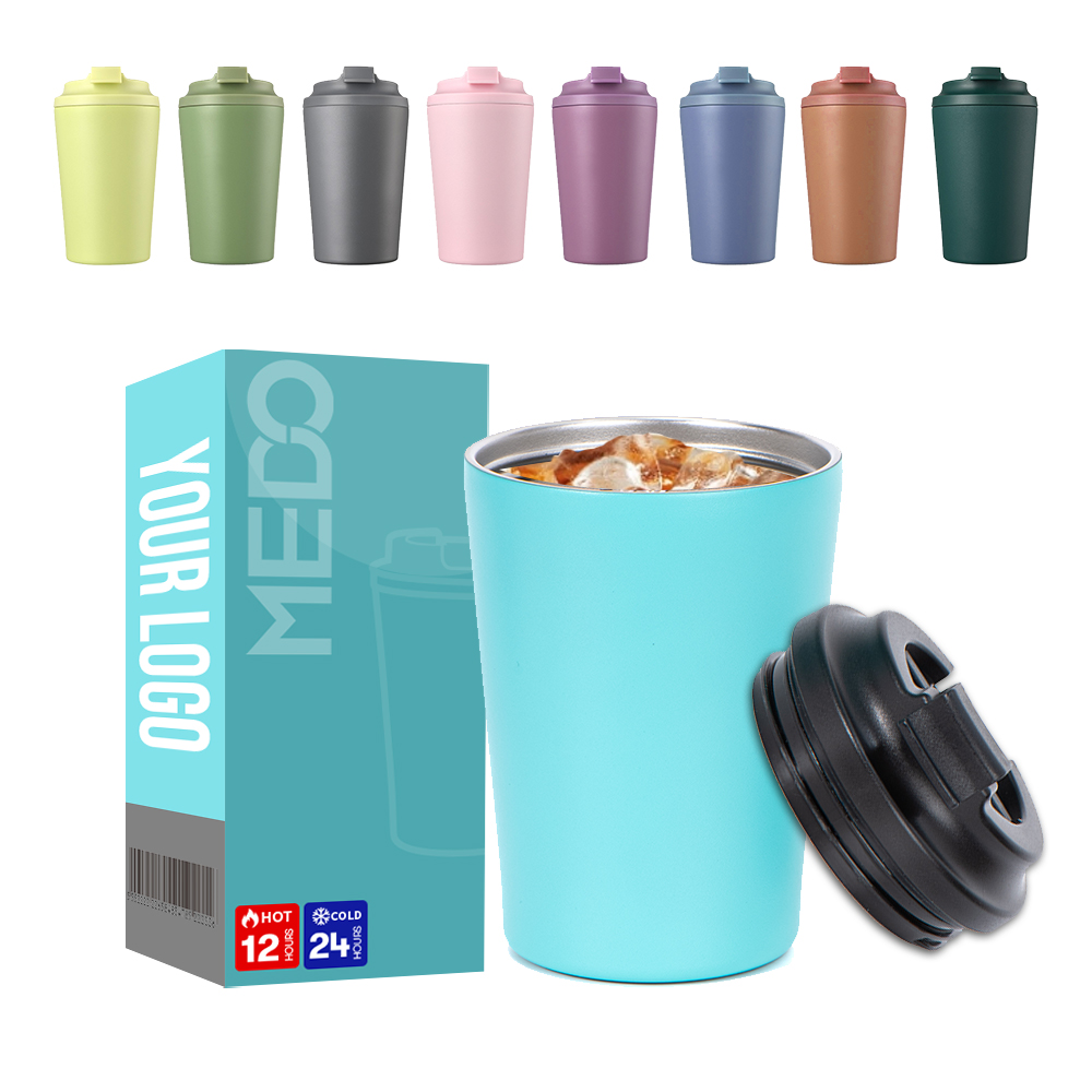 Wholesale Cheap Vacuum Insulated Reusable Coffee Tumbler Cup 350ML 304 Stainless Steel Coffee Cup with Lid for Car Office