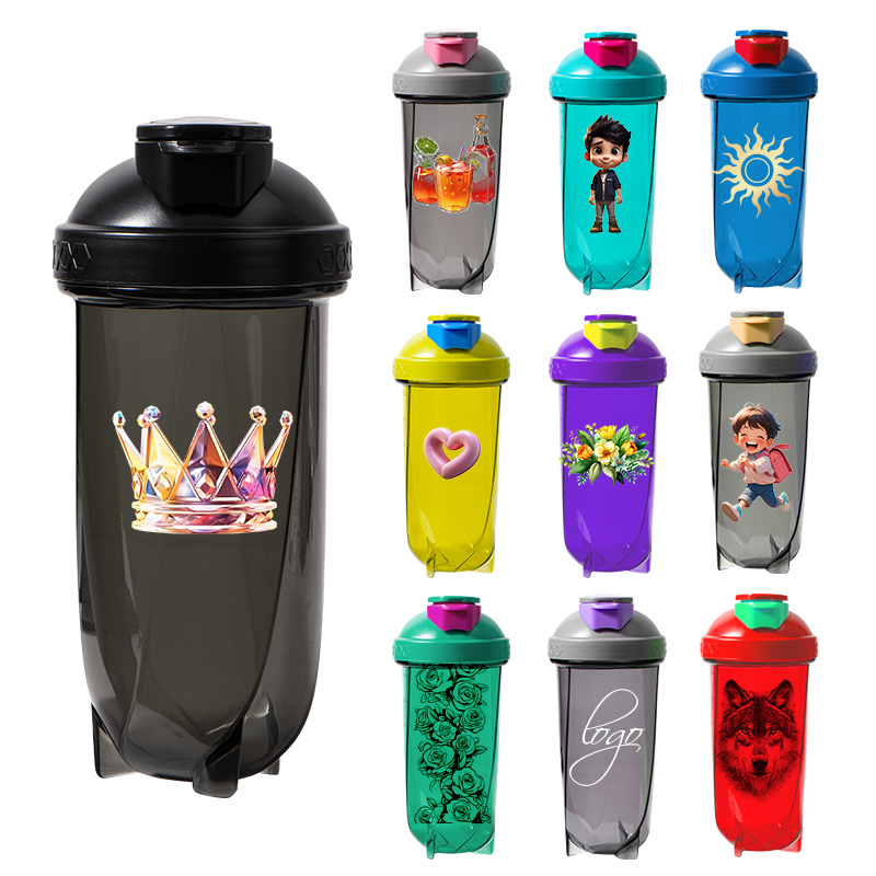 Warehouse Bulk Custom logo Bpa Free 500ml 700ml Shaker Bottles with Lid Protein Mixing Ball for Gym Fitness Training