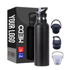 Factory Wholesale 350ml 500ml 600ml 750ml Width Mouth Sports Double Wall Thermo Stainless Steel Water Bottle Vacuum Flask With Handle