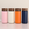 Wholesale Hot Sales 280ml Pocket Stainless Steel Water Bottle with Durable Wood Grain Lid