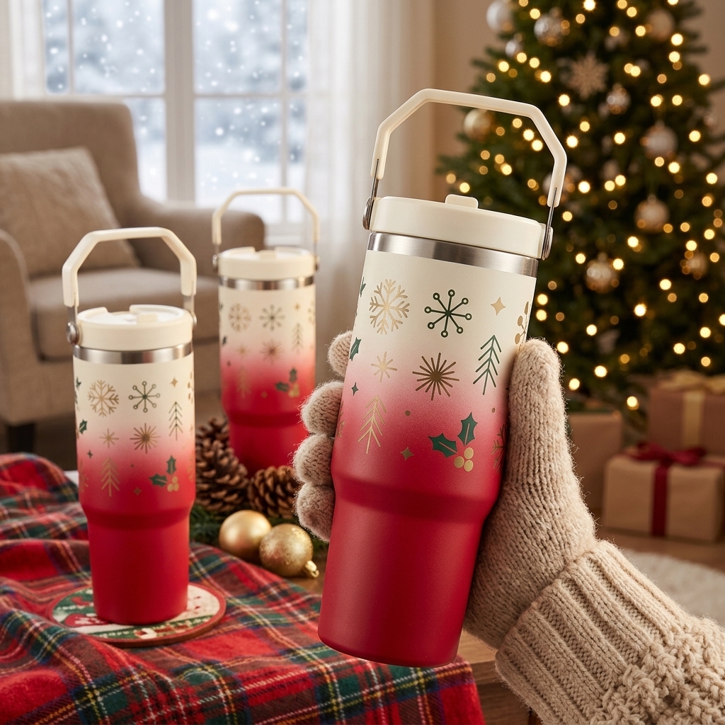 Christmas Promotional Custom Logo Stainless Steel Vacuum Insulated Travel Camping Car Water Bottle – Perfect Holiday Gift for Gym & Outdoor
