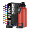 Customized 3 Lids Water Bottle Stainless Steel Vacuum Flask Water Bottle Insulated Sports Bottle 32oz