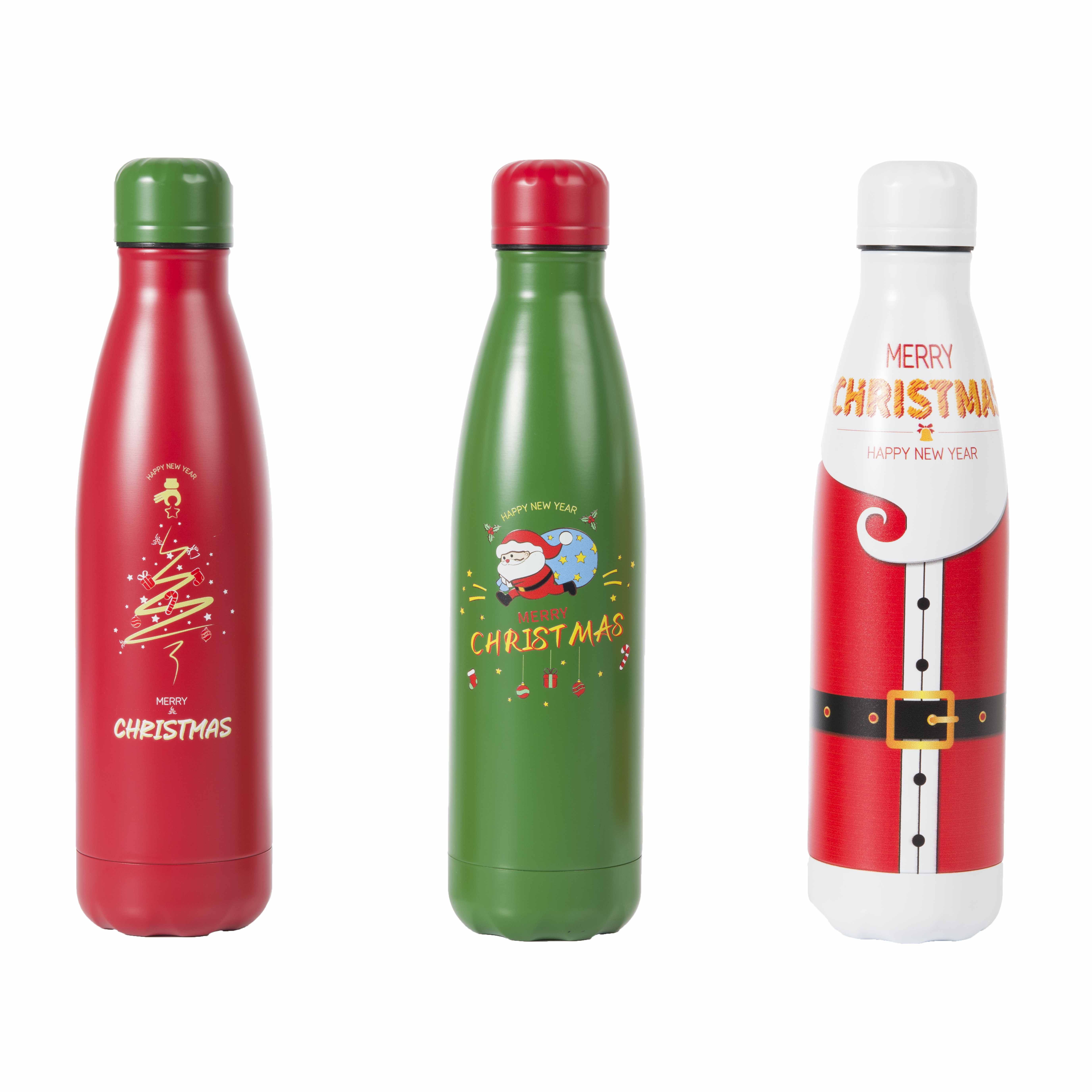Hot Sales Custom Graphic Christmas Stainless Steel Water Bottle for Sports Travel Camping