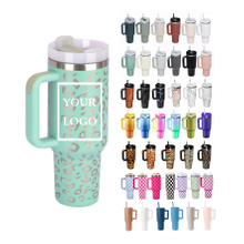 Custom 40oz Stainless Steel Insulated Travel Tumbler with Handle and Straw
