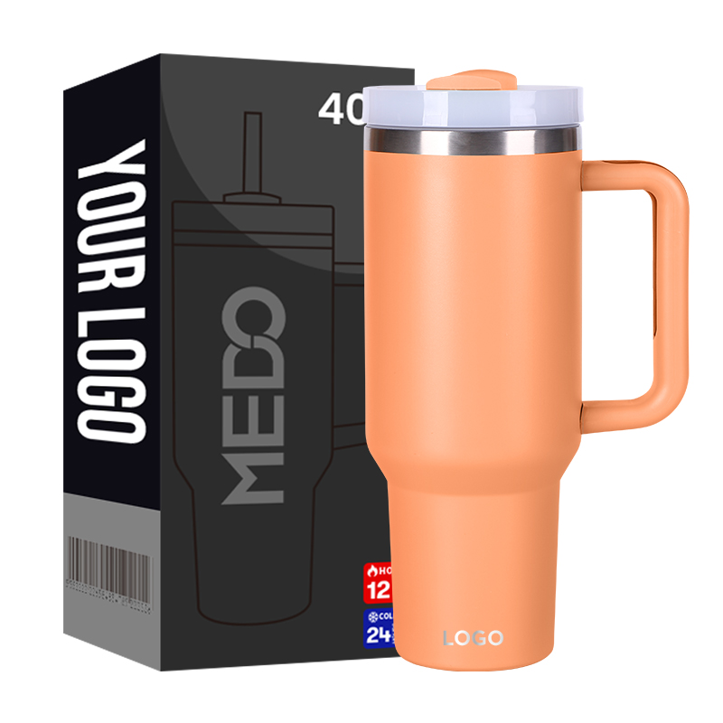 Wholesale Custom LOGO Tumbler Stainless Steel Travel Mug Coffee Tumbler Vacuum Cup 20oz 30oz 40oz Tumbler With Handle Straw