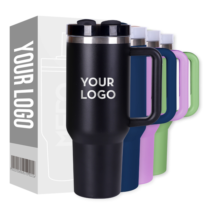 Custom Logo Stainless Steel Travel Cup Coffee Car Thermal Insulated Outdoor 40oz Thermal Mug Tumbler with Handle