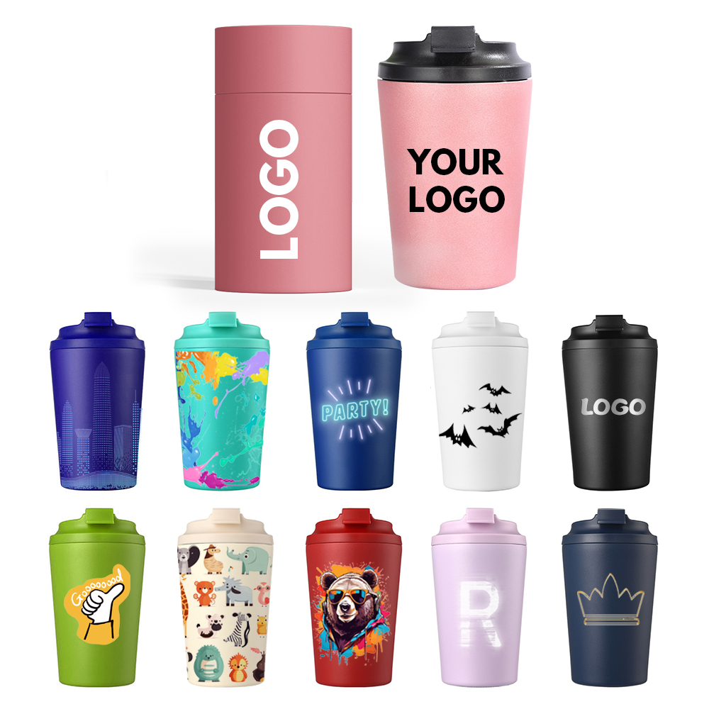 Wholesale Cheap Vacuum Insulated Reusable Coffee Tumbler Cup 350ML 304 Stainless Steel Coffee Cup with Lid for Car Office