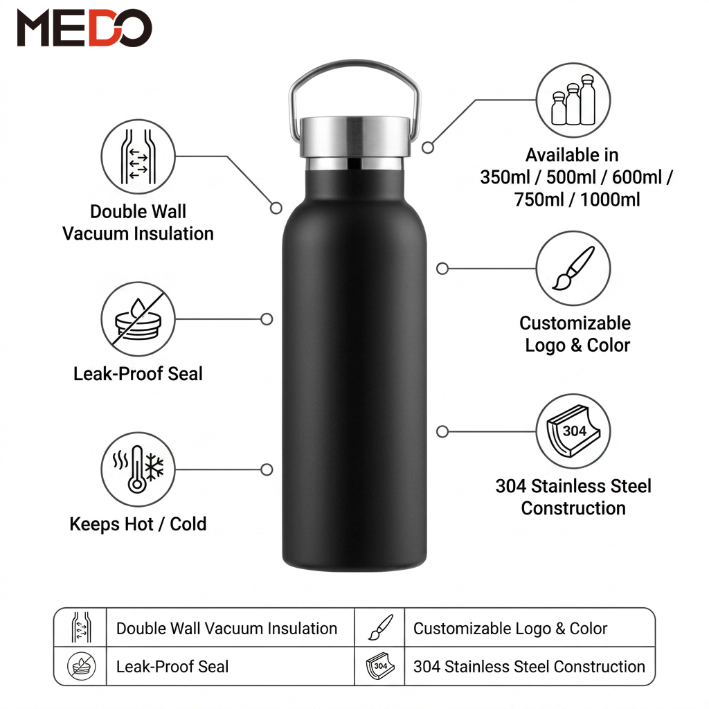 Wholesale Wide Mouth Insulated Stainless Steel Sports Water Bottle