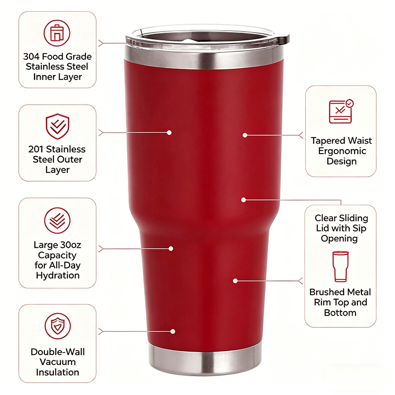 Wholesale 30oz Stainless Steel Tumbler with Slide Lid