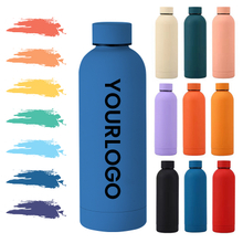 High Quality Custom Logo Small Mouth Rubber Coated Double Wall Stainless Steel Kids Water Bottle