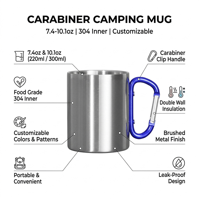 stainless steel Carabiner Mug (10)