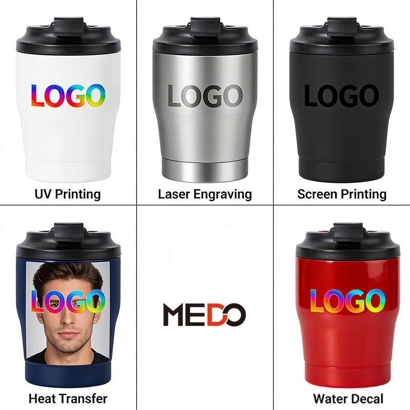 New 300ml Double Wall Vacuum Coffee Cup with Flip Lid | Custom Logo Stainless Steel Travel Mug
