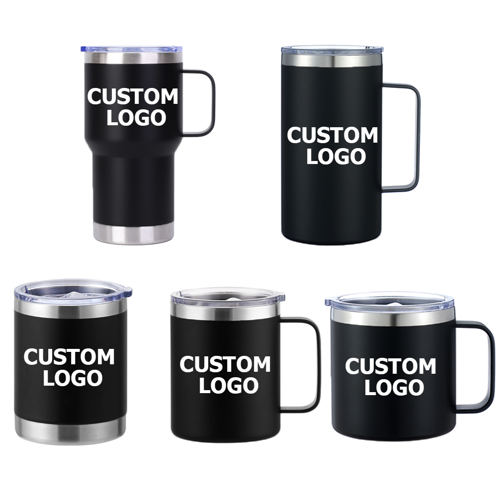 OEM/ODM Wholesale Custom Office Coffee Mug Double Wall Stainless Steel Cup 12/14/24oz Mixcolors Coffee Cup with Handle