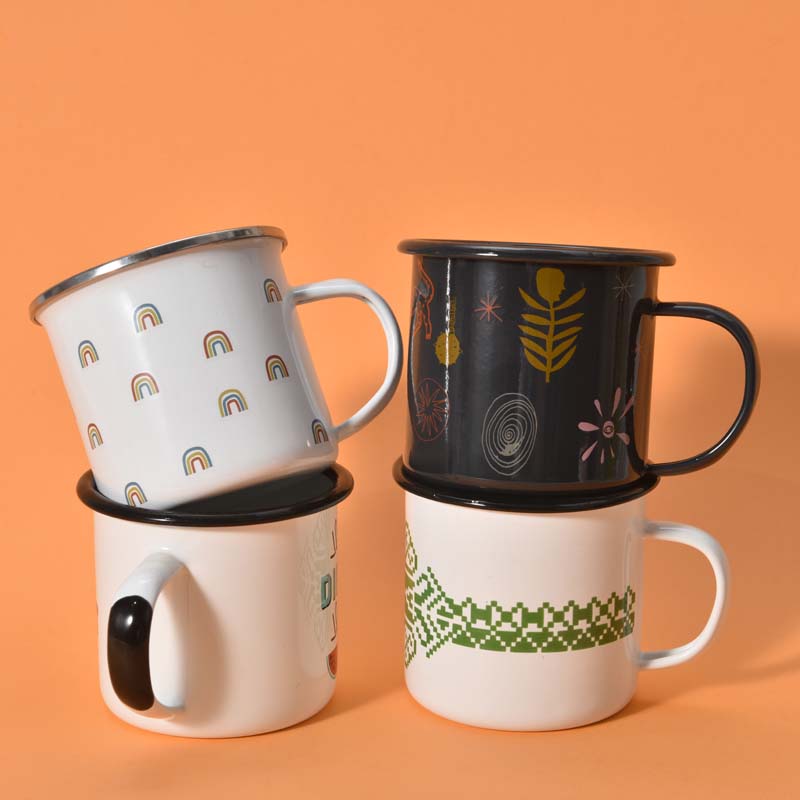 Wholesale 350ml 500ml 750ml 1200ml 3000ml Custom Logo Pattern Enamel Mugs for Home Drinking Bringing Color to Life