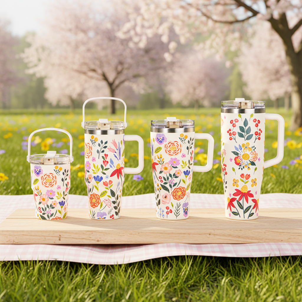 High Quality Portable Leakproof Insulated 16oz Coffee Mug Stainless Steel Travel Tumbler With Portable Handle Leakproof